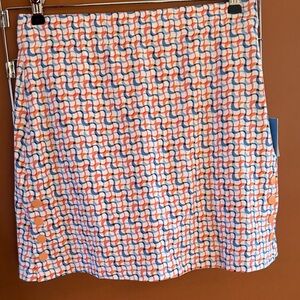 J. McLaughlin Geometric Skort with Orange Buttons NWT